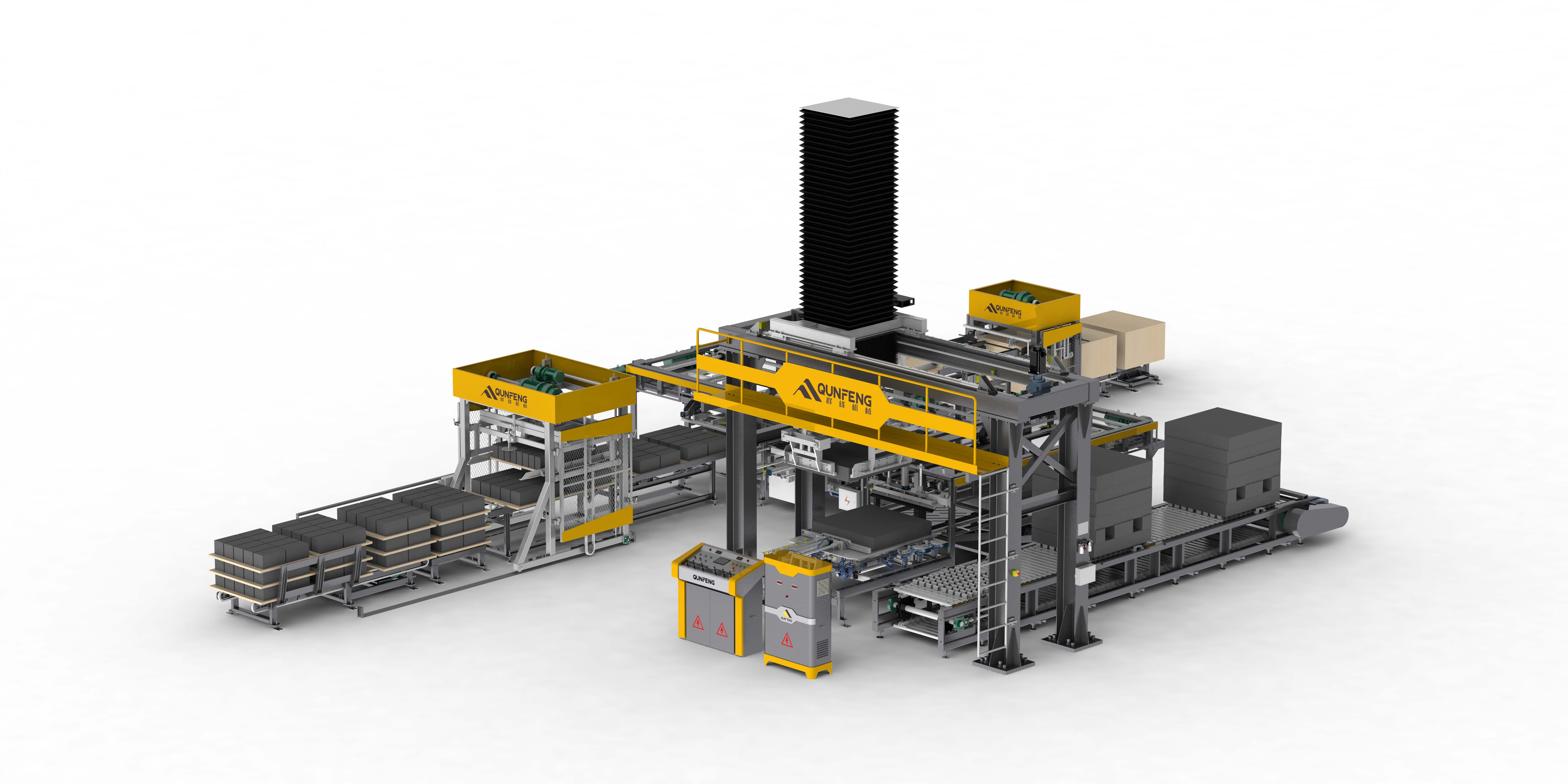 QMD1200G Automatic Block Cuber System Hệ thống xếp pallet vị trí cao QMD1200G cho khối bê tông