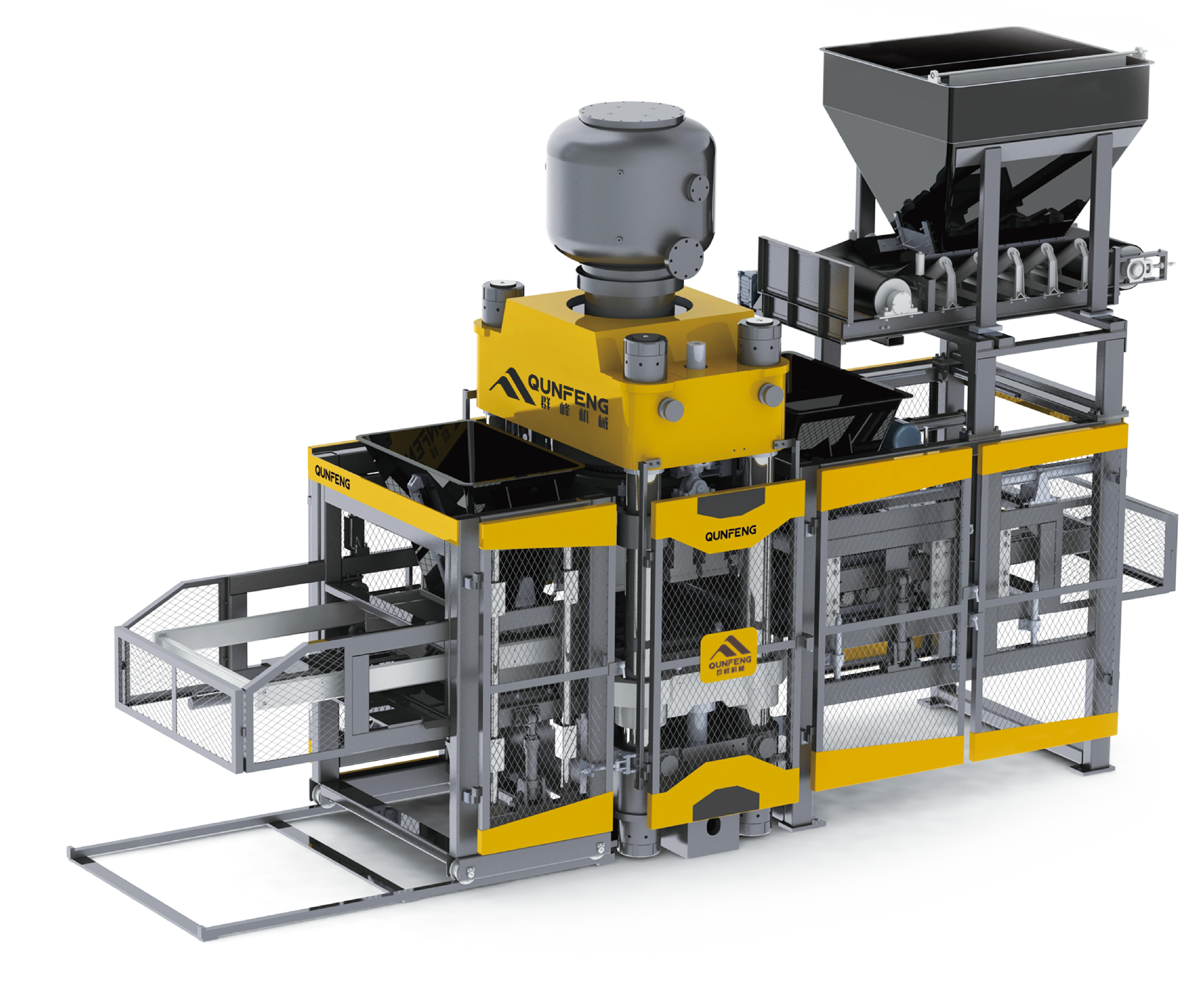 Qunfeng Machinery QP800 Fully Automatic Static-Pressing Machine for Eco-friendly Solid Waste Blocks Qunfeng Machinery QP800 Máy ép tĩnh hoàn toàn tự động cho các khối chất thải rắn thân thiện với môi trường
