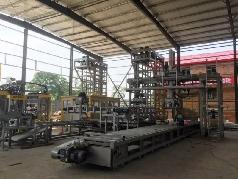 hệ thống xếp hàng của dây chuyền sản xuất gạch lát đường ở Hồ Nam