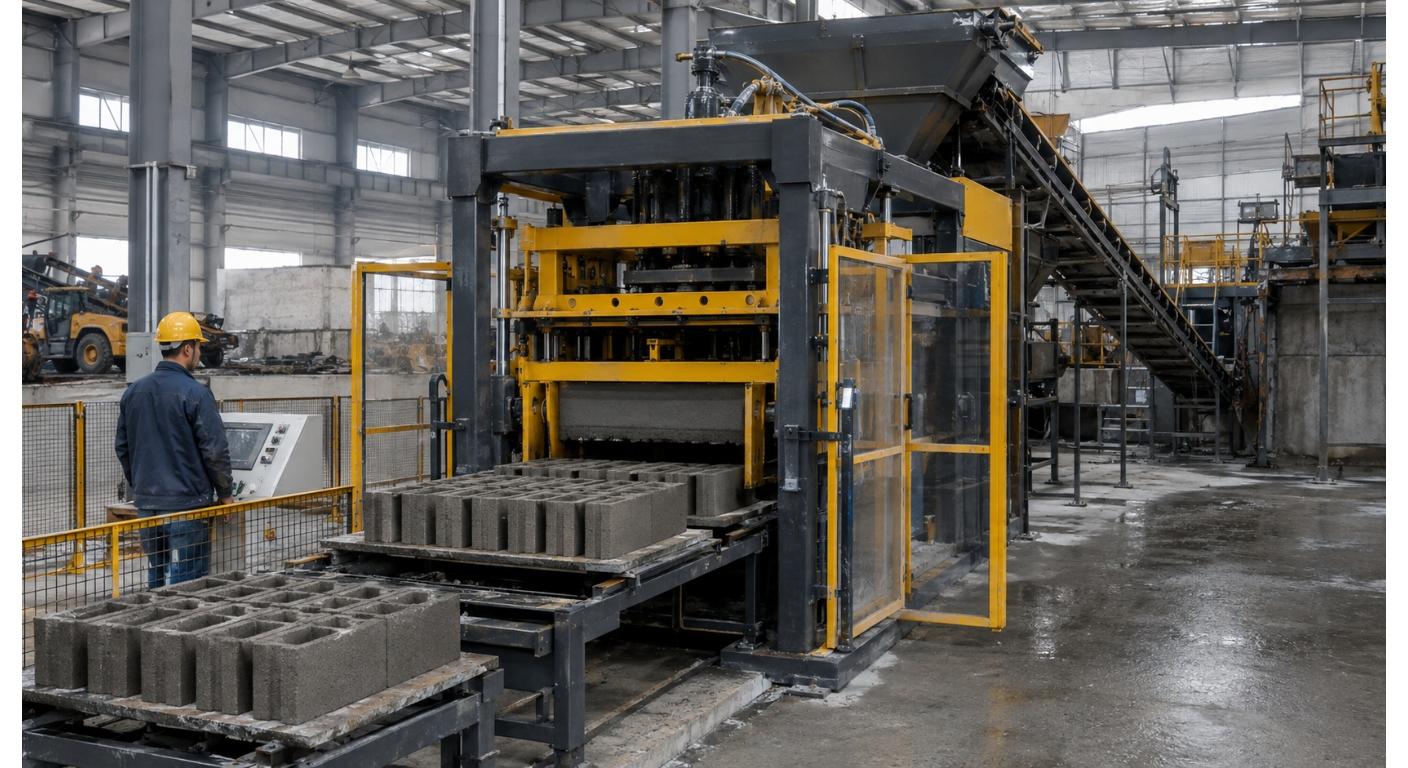 M&aacute;y l&agrave;m khối b&ecirc; t&ocirc;ng tự động