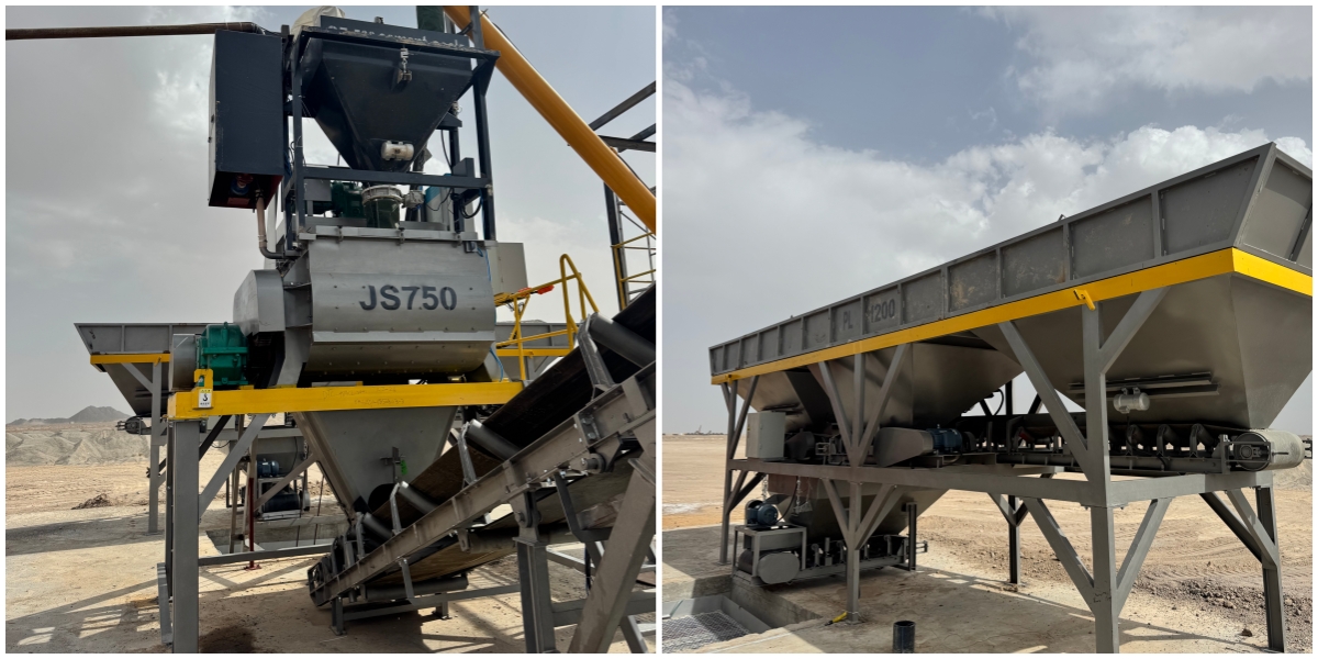 Hệ thống trộn tự động của m&aacute;y l&agrave;m gạch b&ecirc; t&ocirc;ng Qunfeng ở Pakistan